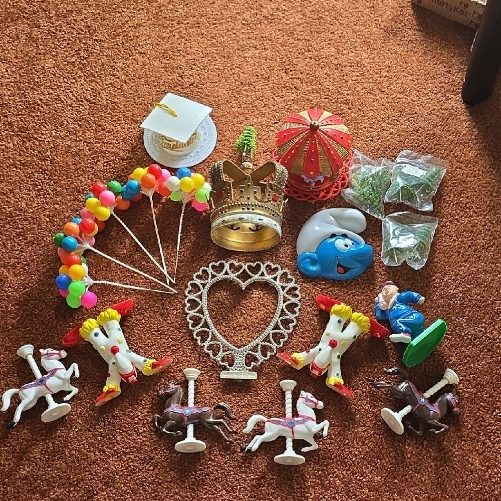 Vintage Cake Toppers 70s 80s Set